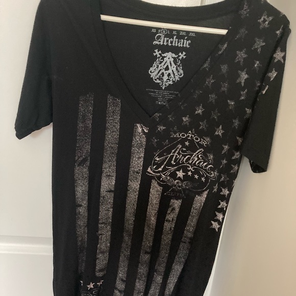 Black Archaic Affliction Junior’s Tee - Picture 2 of 7